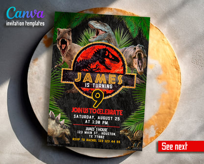 Jurassic Park customizable invite template | instant download | Share or Print | MD097