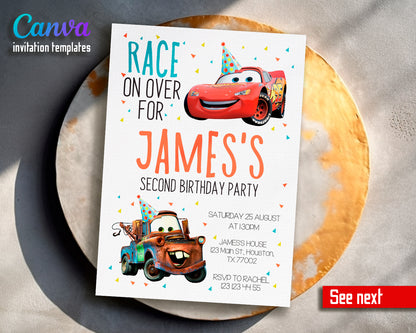 Cars Lighting McQueen customizable invite template | instant download | Share or Print | CY978