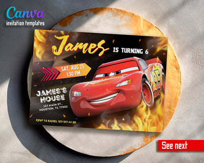 Cars Lighting McQueen customizable invite template | instant download | Share or Print | PP911