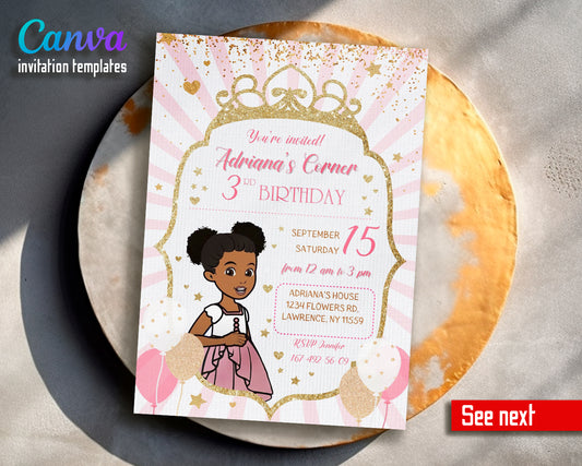 Gracie's Corner customizable invite template girl | instant download | Share or Print | CQ699