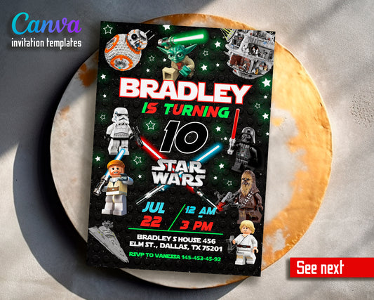 Star Wars customizable invite template | instant download | Share or Print | DU345