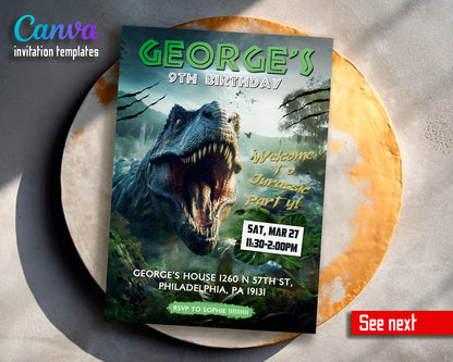 Jurassic World customizable invite template | instant download | Share or Print | IH573