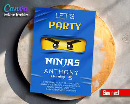 Ninjago customizable invite template boy | instant download | Share or Print | JS032