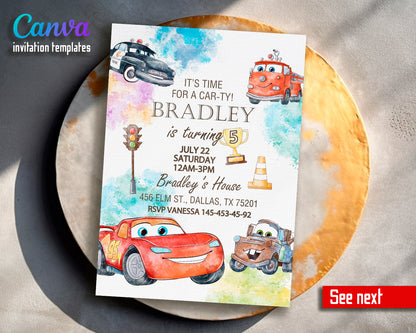 Cars Lighting McQueen customizable invite template | instant download | Share or Print | UP896