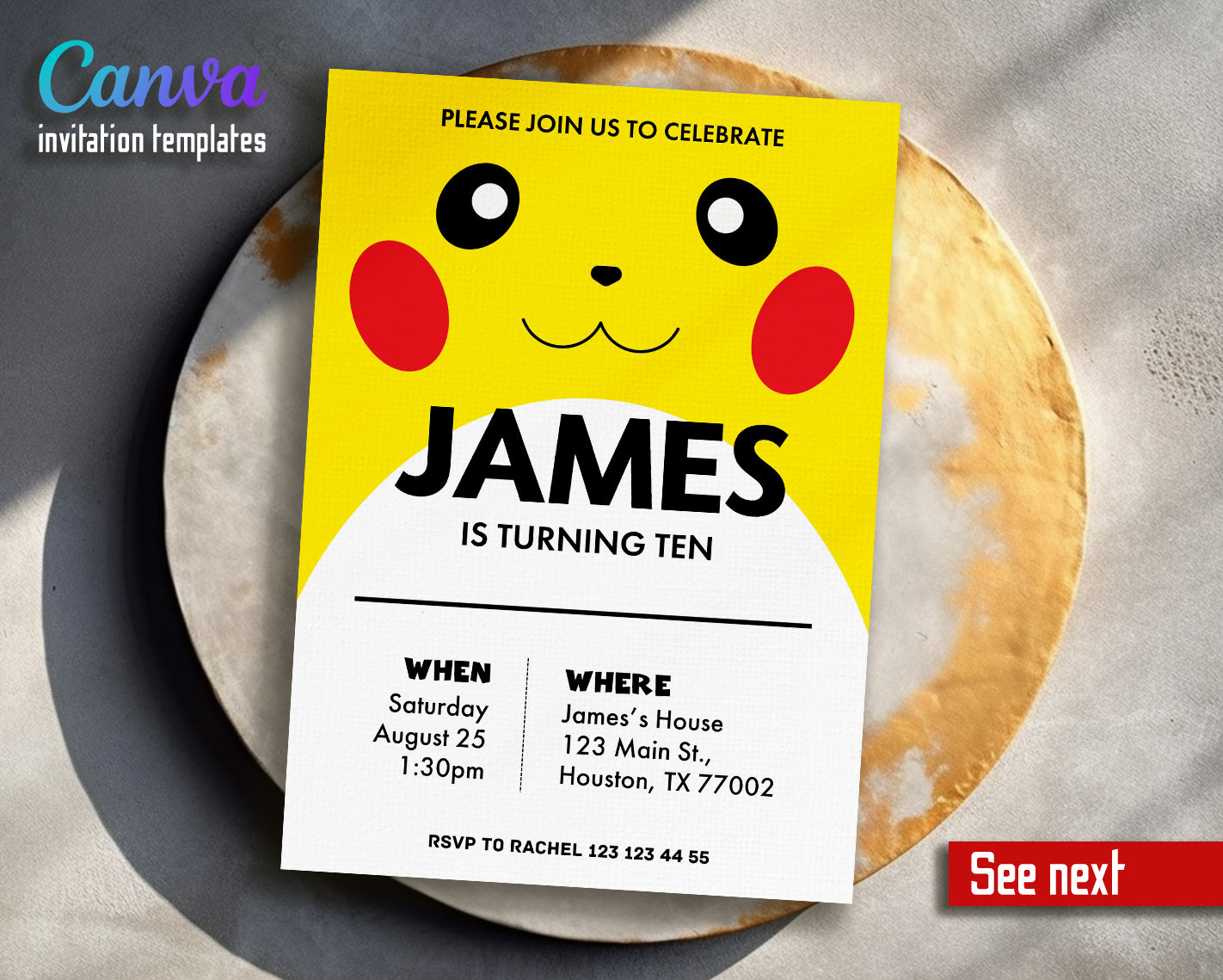 Pokemon customizable invite template | instant download | Share or Print | PY626