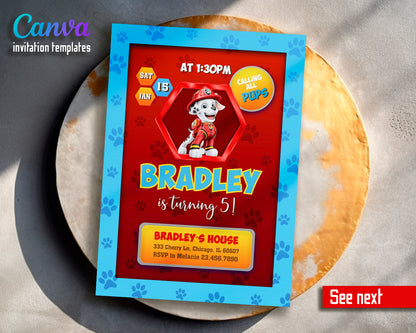 Paw Patrol customizable invite template | instant download | Share or Print | EU145