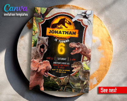 Jurassic Park customizable invite template | instant download | Share or Print | FP024