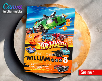 Hot Wheels customizable invite template boy | instant download | Share or Print | SA914