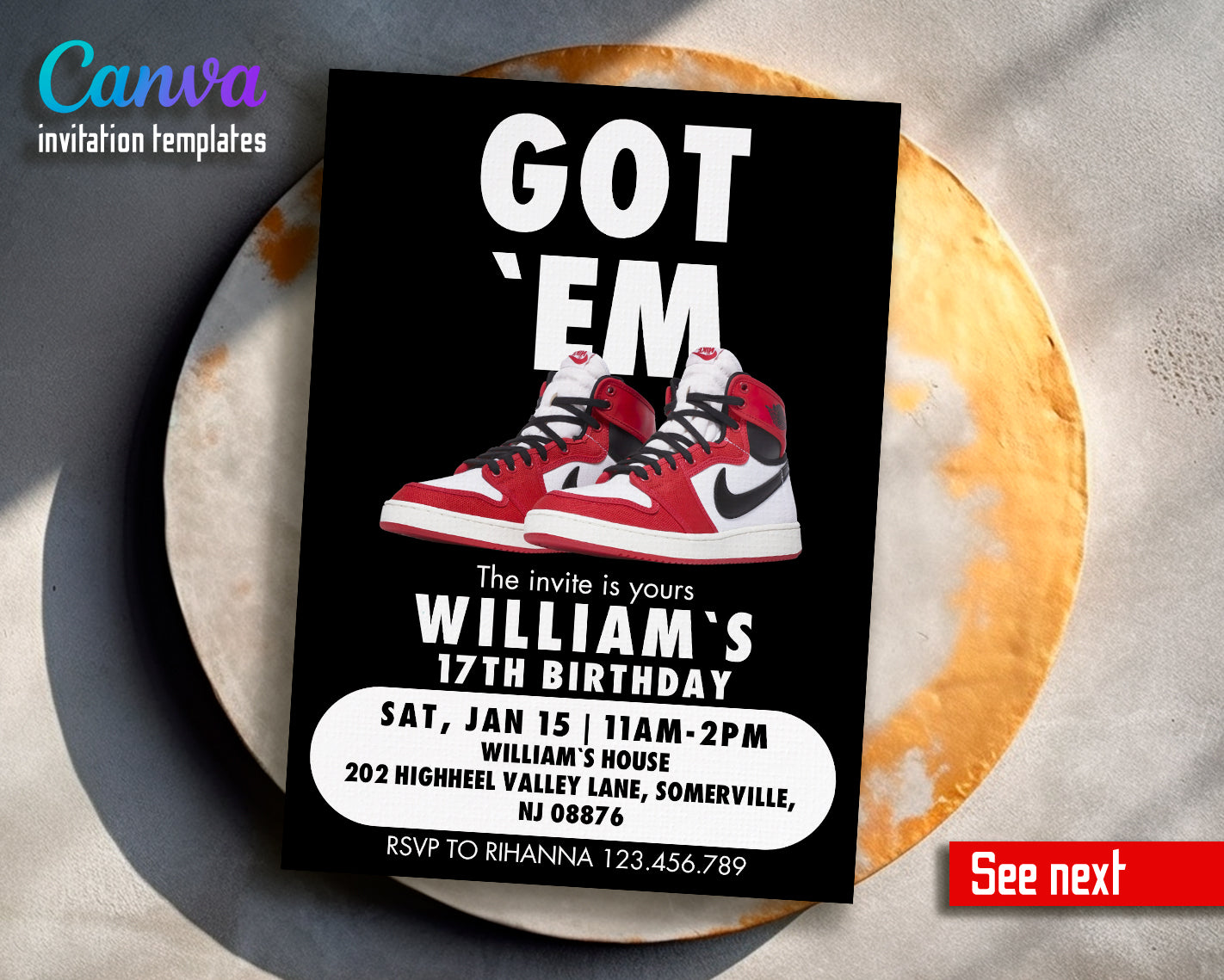 Sneaker Ball customizable invite template | instant download | Share or Print | BF133