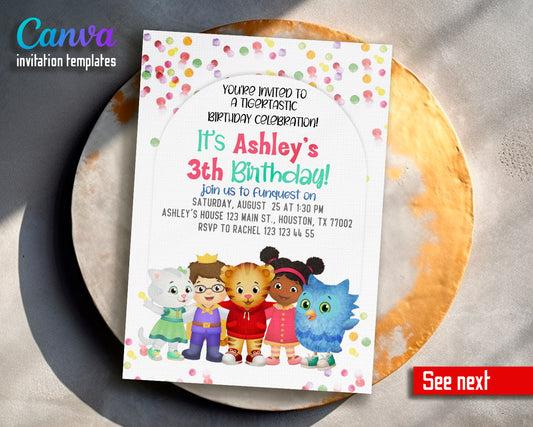 Daniel Tiger's Neighborhood customizable invite template | instant download | Share or Print | ZQ945