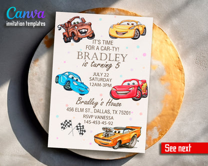 Cars Lighting McQueen customizable invite template | instant download | Share or Print | RA748