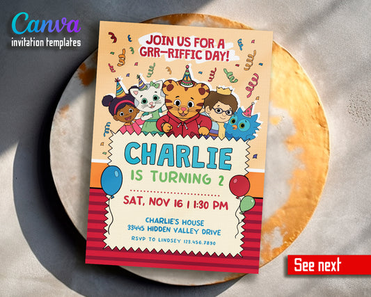 Daniel Tiger's Neighborhood customizable invite template | instant download | Share or Print | HI069