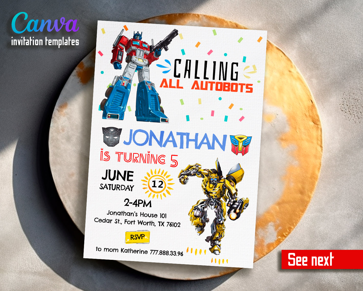 Transformers, Rescue Bots customizable invite template boy | instant ...