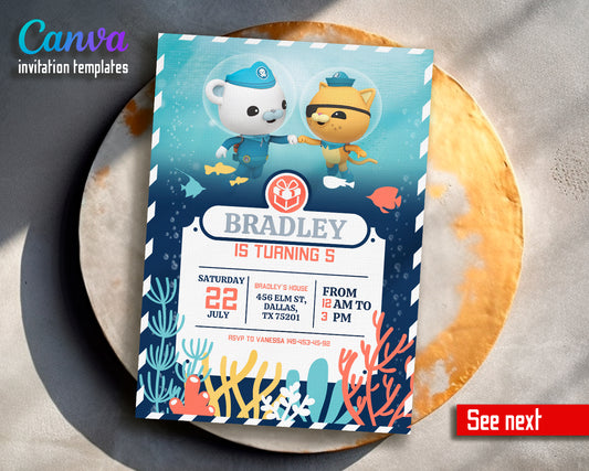 Octonauts customizable invite template | instant download | Share or Print | DL708