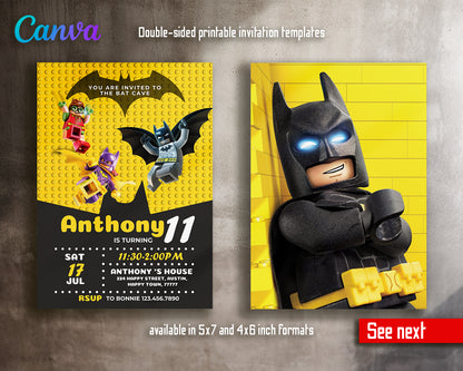 Lego customizable invite template boy | instant download | Share or Print | CZ156