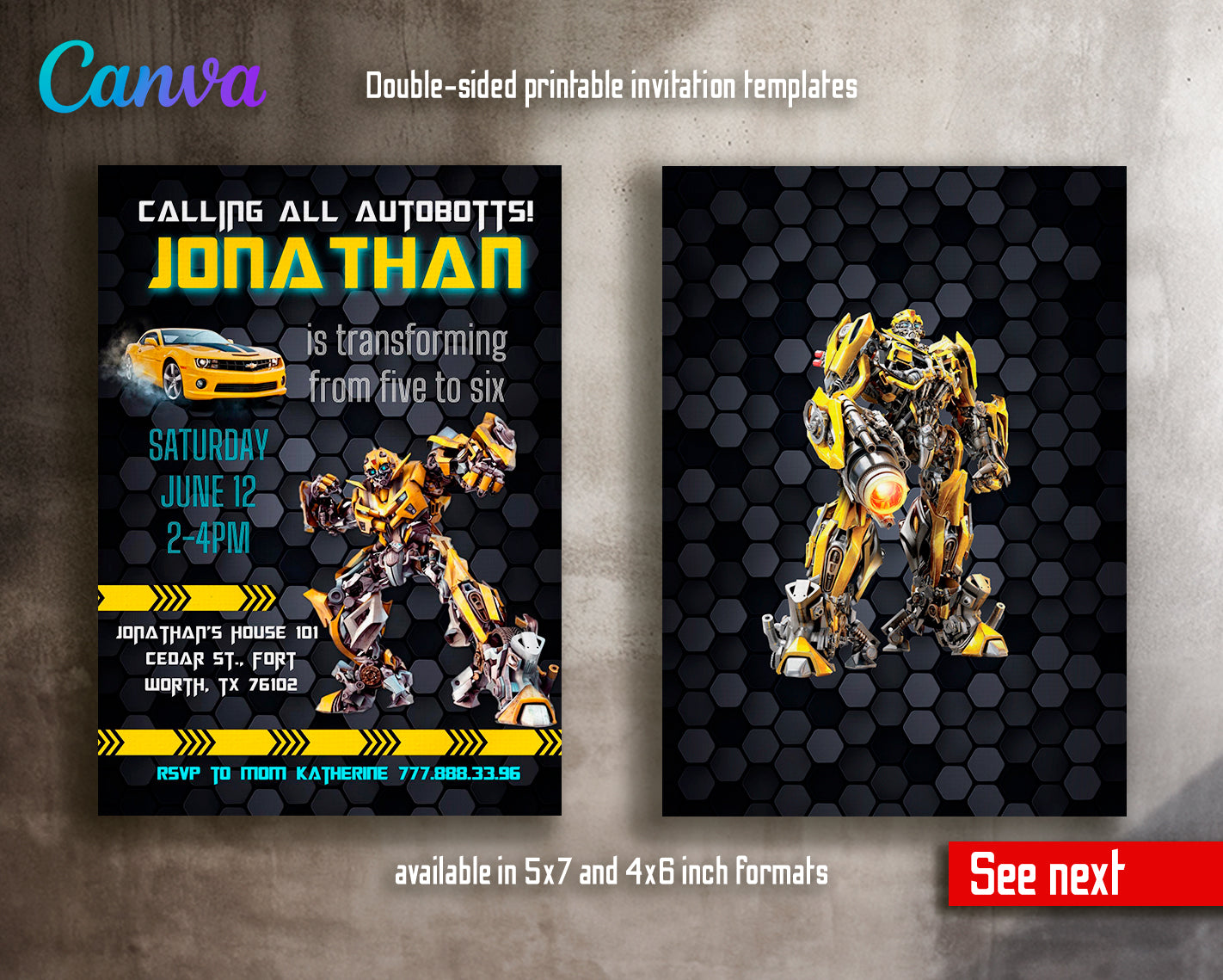 Transformers, Rescue Bots customizable invite template boy | instant download | Share or Print | KP208