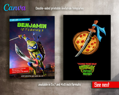 Teenage Mutant Ninja Turtles: Mutant Mayhem customizable invite template boy | instant download | Share or Print | DW261