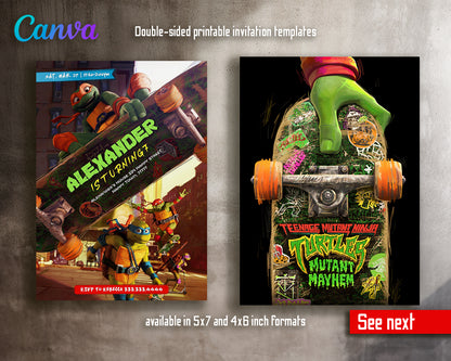 Teenage Mutant Ninja Turtles: Mutant Mayhem customizable invite template boy | instant download | Share or Print | FA929