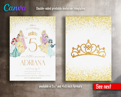 Princess Disney customizable invite template girl | instant download | Share or Print | BM488