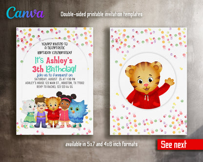 Daniel Tiger's Neighborhood customizable invite template | instant download | Share or Print | ZQ945