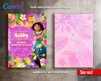 Encanto customizable invite template girl | instant download | Share or Print | GA869