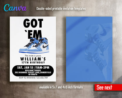 Sneaker Ball customizable invite template | instant download | Share or Print | CJ872