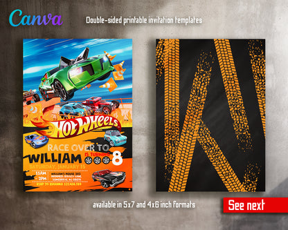 Hot Wheels customizable invite template boy | instant download | Share or Print | SA914