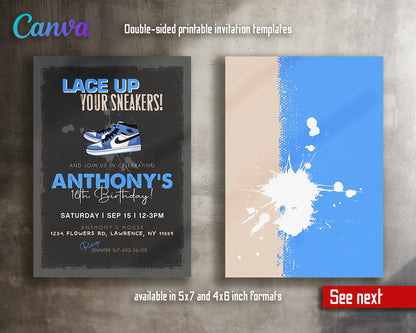 Sneaker Ball customizable invite template | instant download | Share or Print | ER060