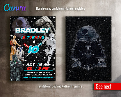 Star Wars customizable invite template | instant download | Share or Print | EP490