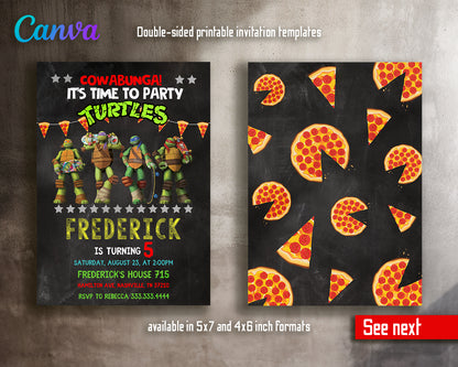 Teenage Mutant Ninja Turtles, TMNT customizable invite template boy | instant download | Share or Print | PC499