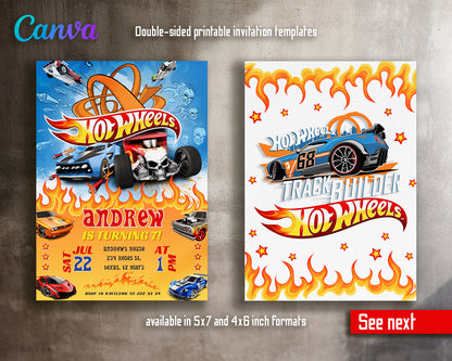 Hot Wheels customizable invite template boy | instant download | Share or Print | AF744