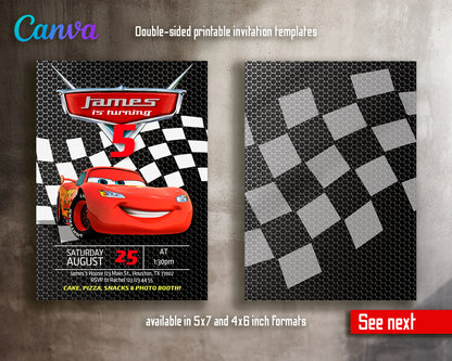 Cars Lighting McQueen customizable invite template | instant download | Share or Print | JL247