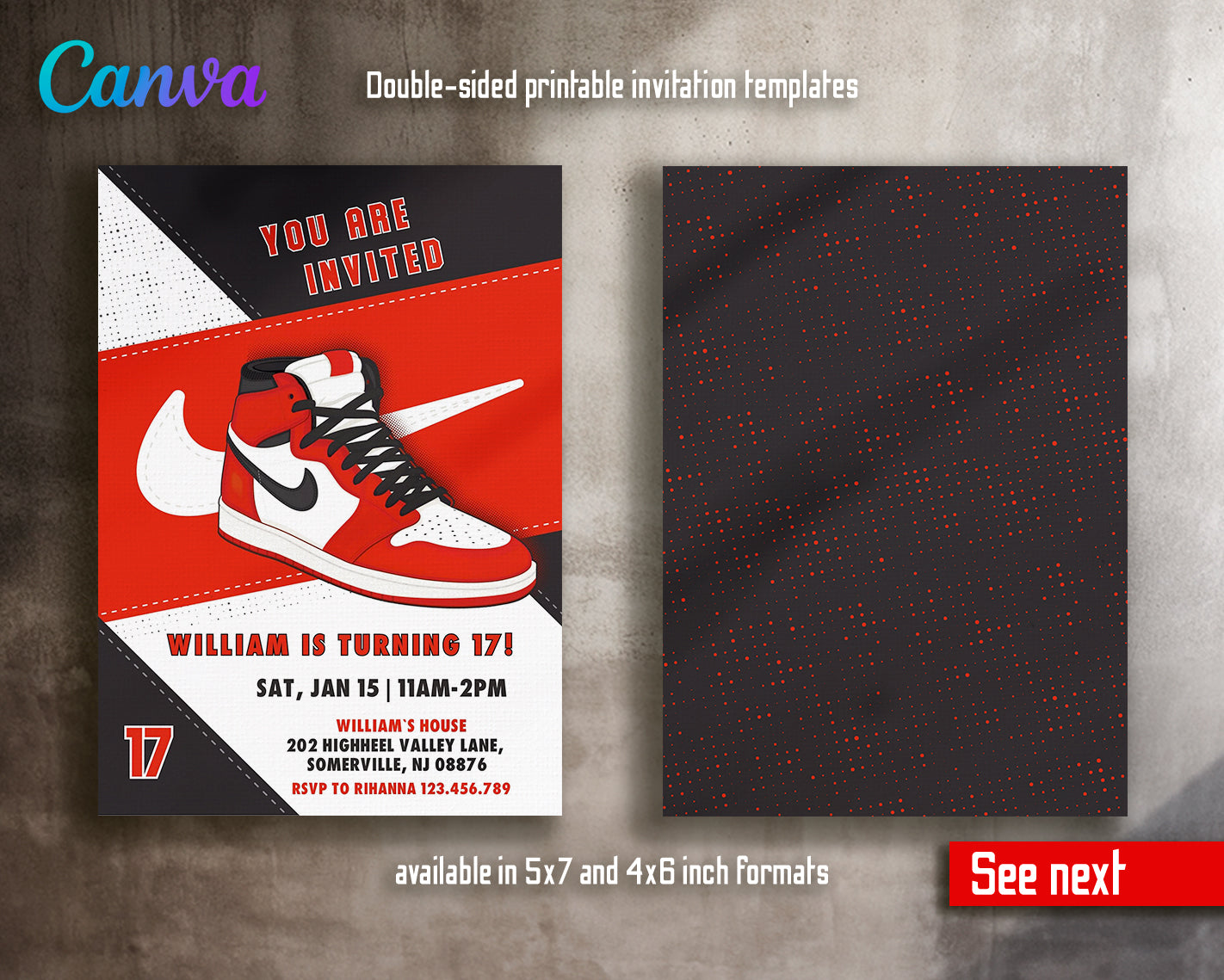 Sneaker Ball customizable invite template | instant download | Share or Print | FA897