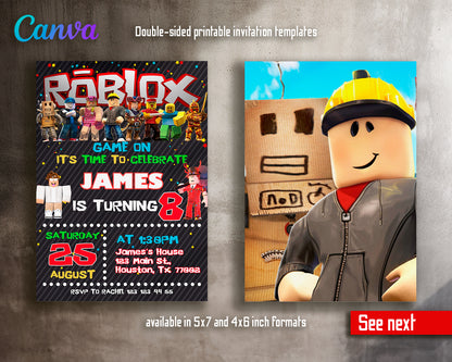 Roblox customizable invite template | instant download | Share or Print | QX706