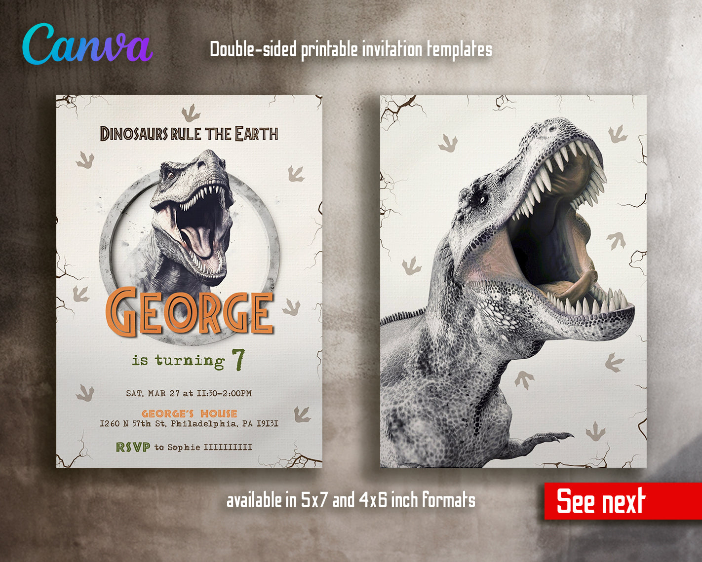 Jurassic World customizable invite template | instant download | Share or Print | ZI877