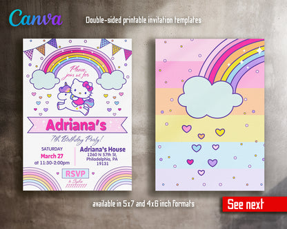 Hello Kitty customizable invite template girl | instant download | Share or Print | FC668