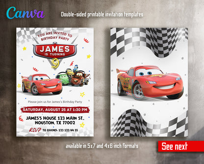 Cars Lighting McQueen customizable invite template | instant download | Share or Print | WO708