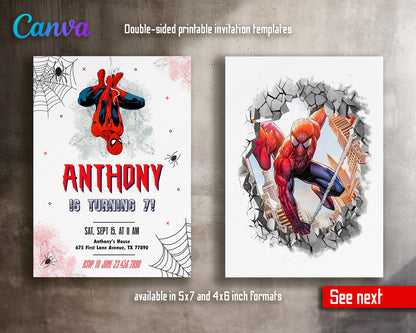 Spiderman customizable invite template boy | instant download | Share or Print | NX456