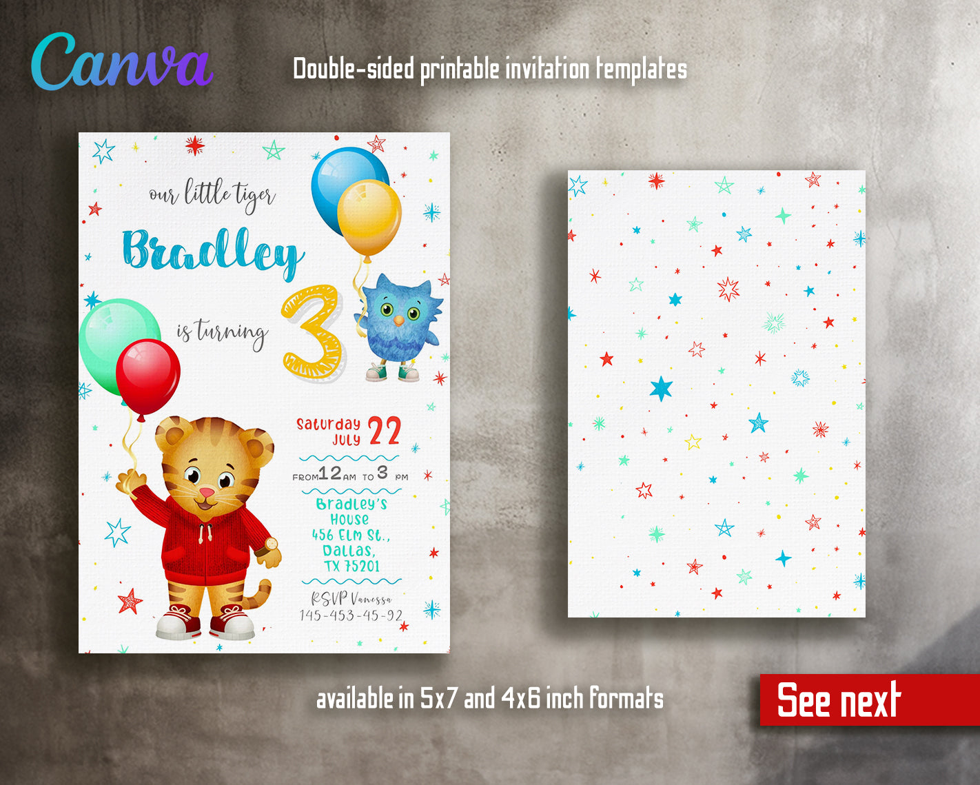 Daniel Tiger's Neighborhood customizable invite template | instant download | Share or Print | KN695