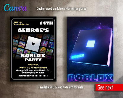 Roblox customizable invite template | instant download | Share or Print | GQ891