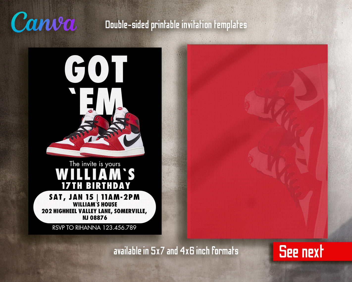 Sneaker Ball customizable invite template | instant download | Share or Print | BF133