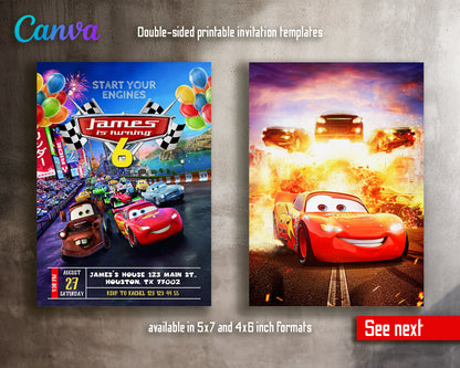 Cars Lighting McQueen customizable invite template | instant download | Share or Print | JH952