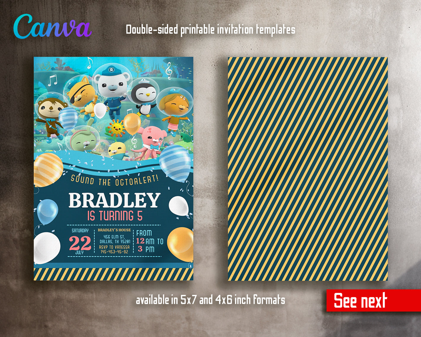 Octonauts customizable invite template | instant download | Share or Print | KP112