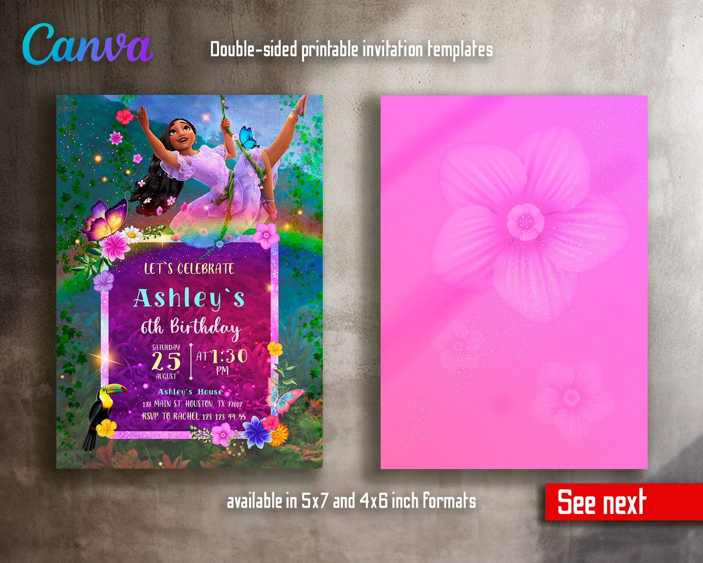 Encanto customizable invite template girl | instant download | Share or Print | JW367