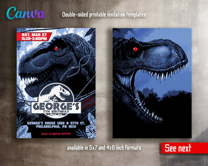 Jurassic World customizable invite template | instant download | Share or Print | XX342