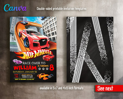 Hot Wheels customizable invite template boy | instant download | Share or Print | EW261