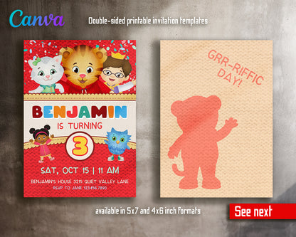 Daniel Tiger's Neighborhood customizable invite template | instant download | Share or Print | TZ053