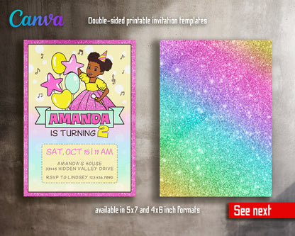 Gracie's Corner customizable invite template girl | instant download | Share or Print | GA638