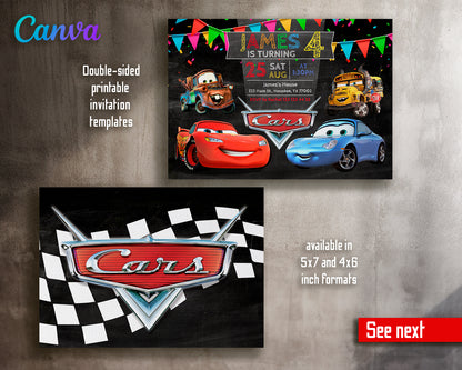 Cars Lighting McQueen customizable invite template | instant download | Share or Print | WT784