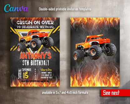 Monster Jam El Toro customizable invite template boy | instant download | Share or Print | PX820